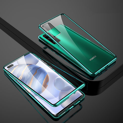 Luxury Aluminum Metal Frame Mirror Cover Case 360 Degrees M02 for Huawei Honor 30 Pro Green