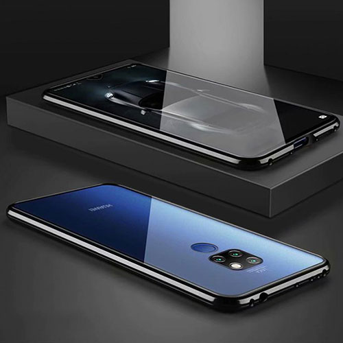 Luxury Aluminum Metal Frame Mirror Cover Case 360 Degrees M02 for Huawei Nova 5z Black