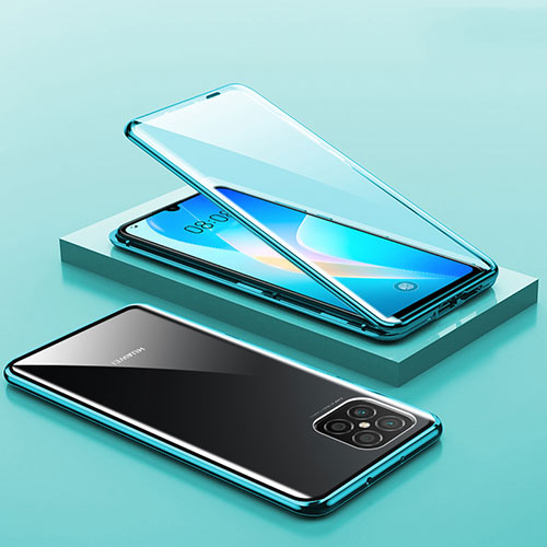 Luxury Aluminum Metal Frame Mirror Cover Case 360 Degrees M02 for Huawei Nova 8 SE 5G Green