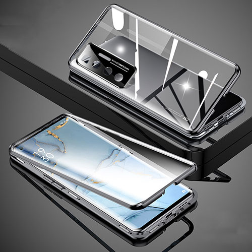 Luxury Aluminum Metal Frame Mirror Cover Case 360 Degrees M02 for Xiaomi Mi 10 Ultra Black