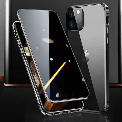 Luxury Aluminum Metal Frame Mirror Cover Case 360 Degrees M03 for Apple iPhone 14 Pro Max Black