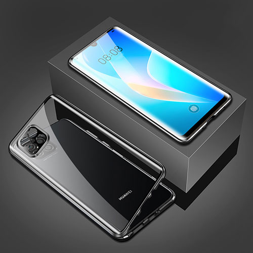 Luxury Aluminum Metal Frame Mirror Cover Case 360 Degrees M03 for Huawei Nova 8 SE 5G Black