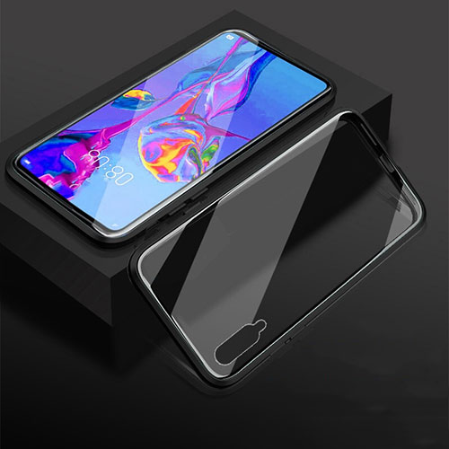 Luxury Aluminum Metal Frame Mirror Cover Case 360 Degrees M03 for Huawei Y9s Black