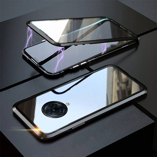 Luxury Aluminum Metal Frame Mirror Cover Case 360 Degrees M03 for Vivo Nex 3 Black
