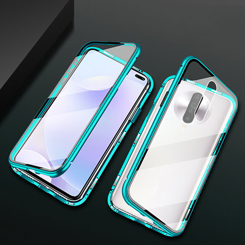 Luxury Aluminum Metal Frame Mirror Cover Case 360 Degrees M03 for Xiaomi Redmi K30 4G Green