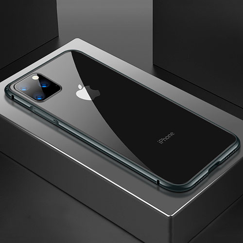 Luxury Aluminum Metal Frame Mirror Cover Case 360 Degrees M04 for Apple iPhone 11 Pro Max Black