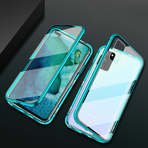 Luxury Aluminum Metal Frame Mirror Cover Case 360 Degrees M04 for Huawei Honor V30 Pro 5G Green