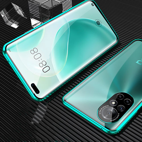 Luxury Aluminum Metal Frame Mirror Cover Case 360 Degrees M04 for Huawei Nova 8 Pro 5G Green