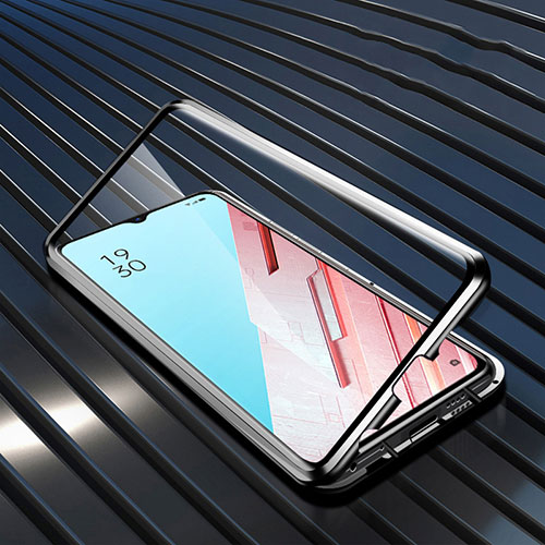 Luxury Aluminum Metal Frame Mirror Cover Case 360 Degrees M04 for Oppo Find X2 Lite Black