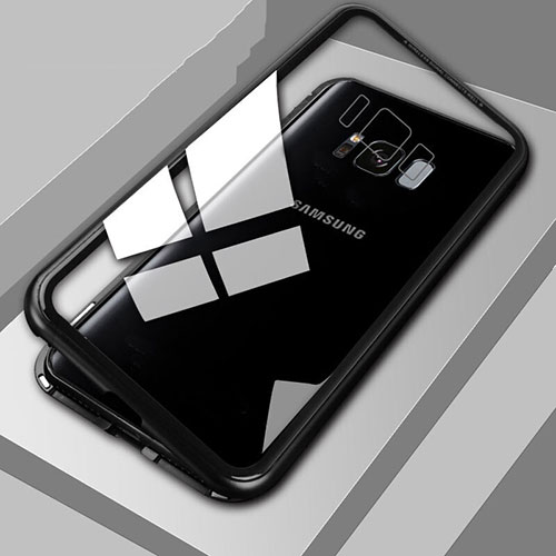 Luxury Aluminum Metal Frame Mirror Cover Case 360 Degrees M04 for Samsung Galaxy S8 Plus Black