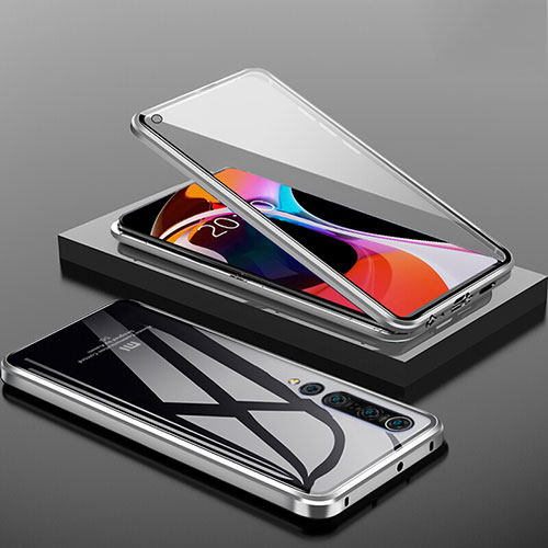 Luxury Aluminum Metal Frame Mirror Cover Case 360 Degrees M04 for Xiaomi Mi 10 Black