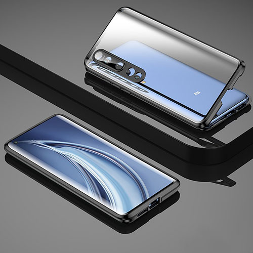 Luxury Aluminum Metal Frame Mirror Cover Case 360 Degrees M04 for Xiaomi Mi 10 Pro Black