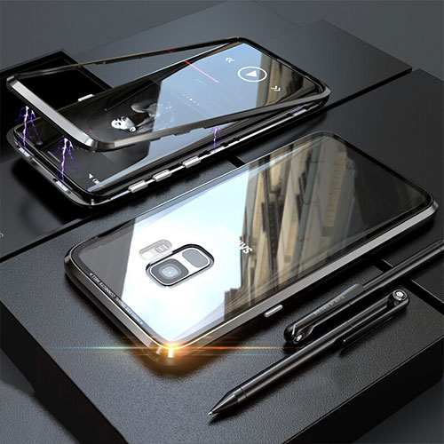 Luxury Aluminum Metal Frame Mirror Cover Case 360 Degrees M05 for Samsung Galaxy S9 Black