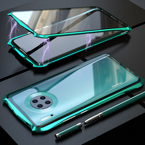 Luxury Aluminum Metal Frame Mirror Cover Case 360 Degrees M08 for Huawei Mate 30 Green