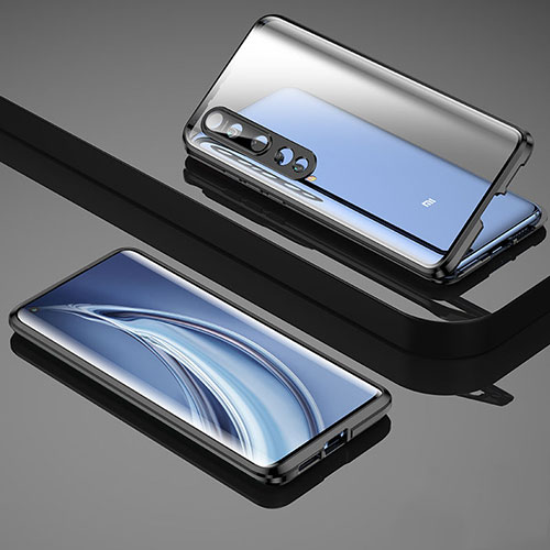Luxury Aluminum Metal Frame Mirror Cover Case 360 Degrees M08 for Xiaomi Mi 10 Black