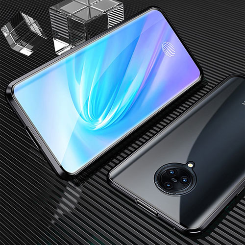 Luxury Aluminum Metal Frame Mirror Cover Case 360 Degrees M09 for Vivo Nex 3 5G Black