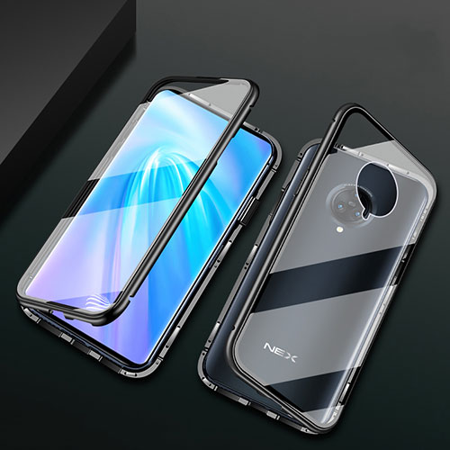 Luxury Aluminum Metal Frame Mirror Cover Case 360 Degrees M10 for Vivo Nex 3 Black