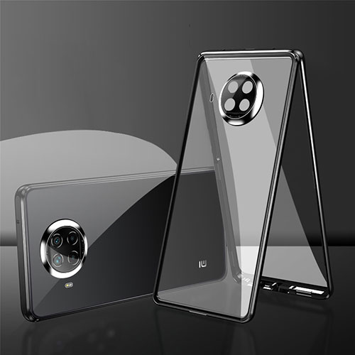 Luxury Aluminum Metal Frame Mirror Cover Case 360 Degrees P01 for Xiaomi Mi 10i 5G Black