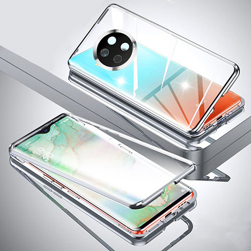 Luxury Aluminum Metal Frame Mirror Cover Case 360 Degrees P02 for Xiaomi Mi 10T Lite 5G Silver
