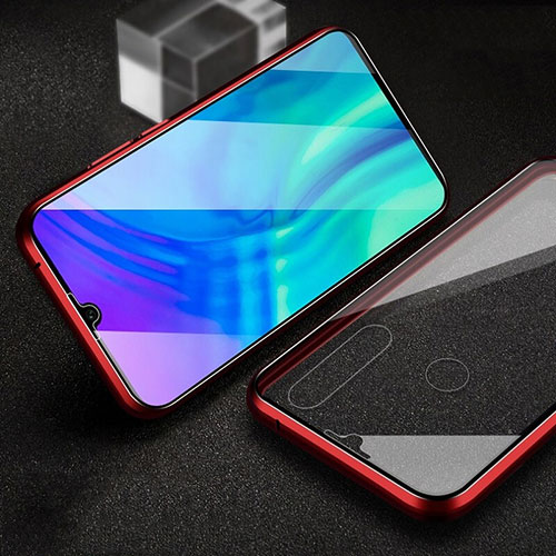 Luxury Aluminum Metal Frame Mirror Cover Case 360 Degrees T01 for Huawei P Smart+ Plus (2019) Red