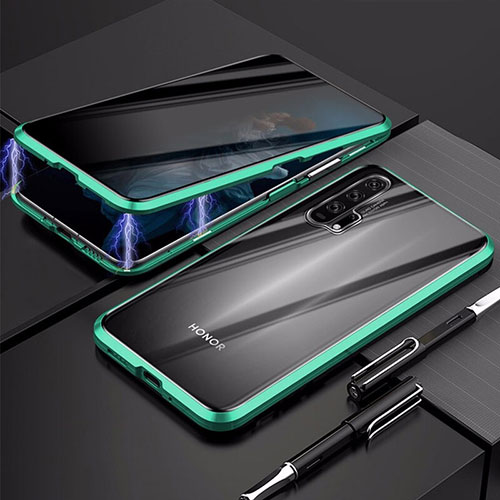 Luxury Aluminum Metal Frame Mirror Cover Case 360 Degrees T02 for Huawei Honor 20S Green