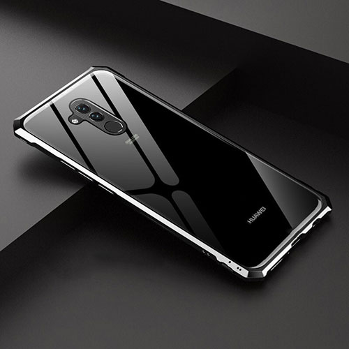 Luxury Aluminum Metal Frame Mirror Cover Case 360 Degrees T02 for Huawei Mate 20 Lite Black