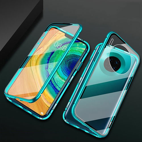 Luxury Aluminum Metal Frame Mirror Cover Case 360 Degrees T02 for Huawei Mate 30 Green