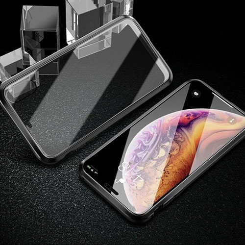 Luxury Aluminum Metal Frame Mirror Cover Case 360 Degrees T02 for Xiaomi Mi A3 Black