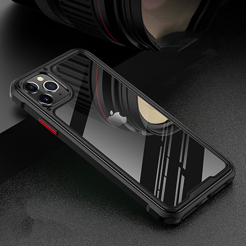 Luxury Aluminum Metal Frame Mirror Cover Case 360 Degrees T03 for Apple iPhone 11 Pro Black