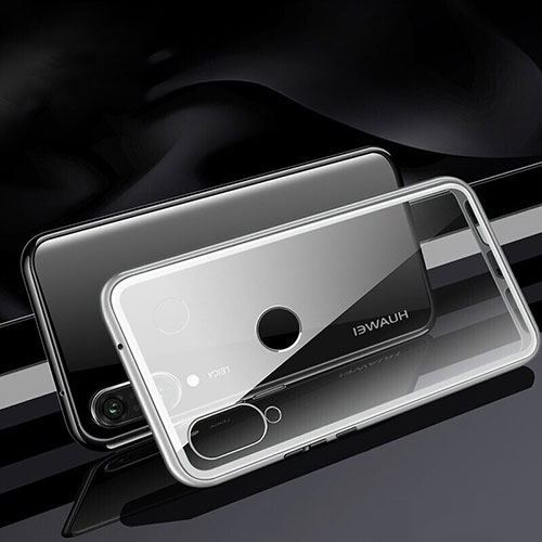 Luxury Aluminum Metal Frame Mirror Cover Case 360 Degrees T04 for Huawei Nova 4e White