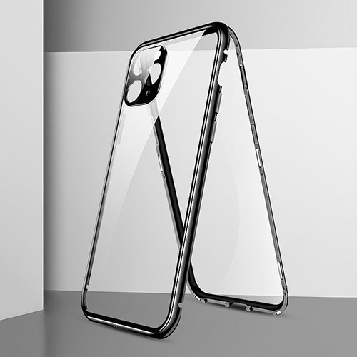Luxury Aluminum Metal Frame Mirror Cover Case 360 Degrees T05 for Apple iPhone 11 Pro Black
