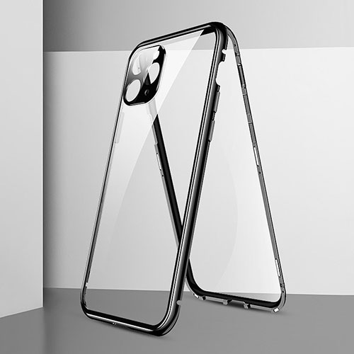 Luxury Aluminum Metal Frame Mirror Cover Case 360 Degrees T05 for Apple iPhone 11 Pro Max Black