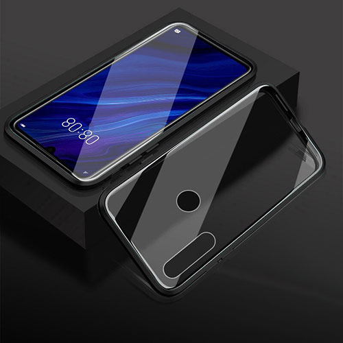 Luxury Aluminum Metal Frame Mirror Cover Case 360 Degrees T05 for Huawei Honor 20i Black