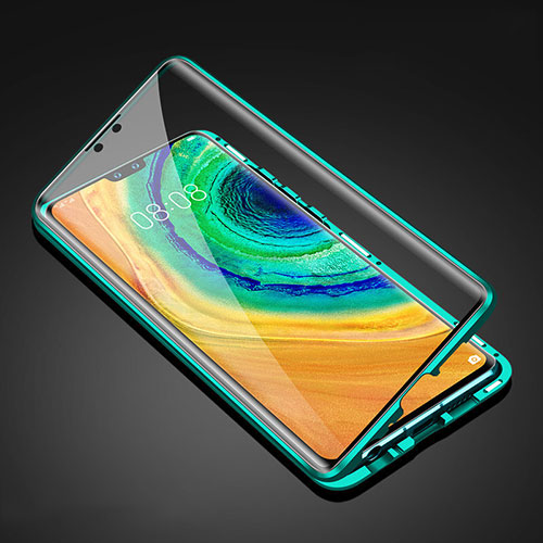 Luxury Aluminum Metal Frame Mirror Cover Case 360 Degrees T05 for Huawei Mate 30 Green