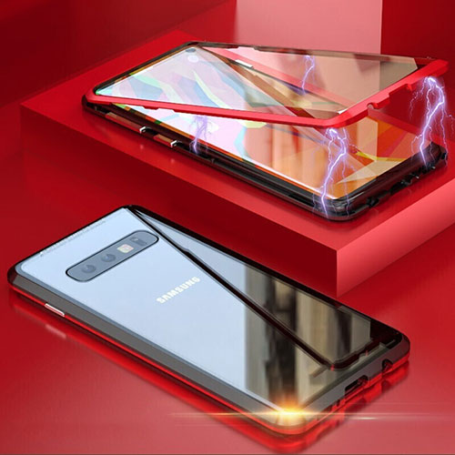 Luxury Aluminum Metal Frame Mirror Cover Case 360 Degrees T05 for Samsung Galaxy S10 Red