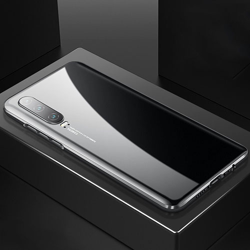 Luxury Aluminum Metal Frame Mirror Cover Case 360 Degrees T06 for Huawei P30 Black