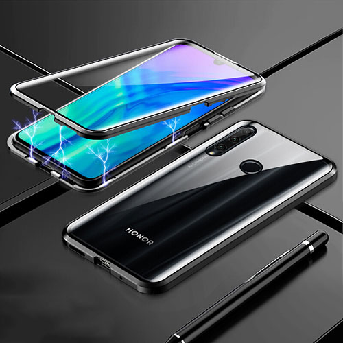 Luxury Aluminum Metal Frame Mirror Cover Case 360 Degrees T07 for Huawei P Smart+ Plus (2019) Black