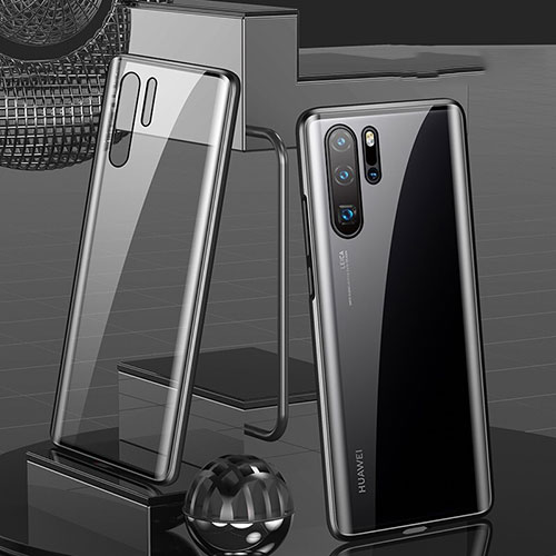 Luxury Aluminum Metal Frame Mirror Cover Case 360 Degrees T07 for Huawei P30 Pro New Edition Black