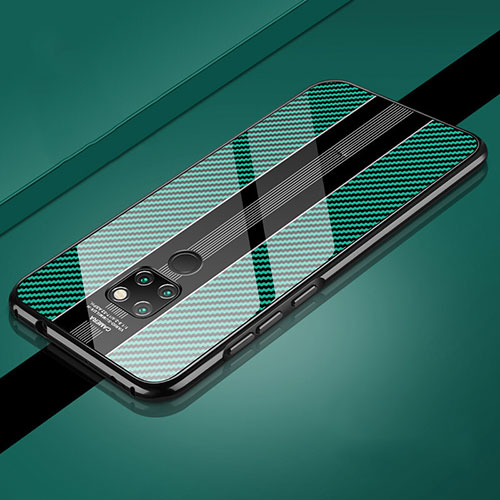 Luxury Aluminum Metal Frame Mirror Cover Case 360 Degrees T08 for Huawei Mate 20 Green