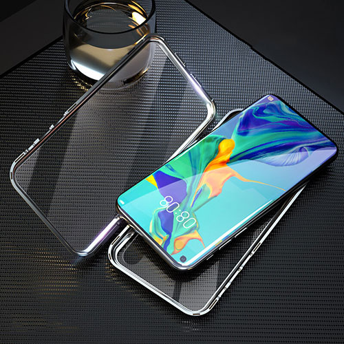 Luxury Aluminum Metal Frame Mirror Cover Case 360 Degrees T09 for Huawei Honor 20 Silver