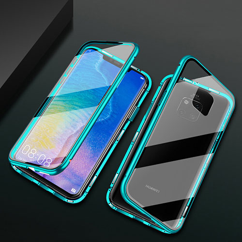 Luxury Aluminum Metal Frame Mirror Cover Case 360 Degrees T09 for Huawei Mate 20 Pro Green