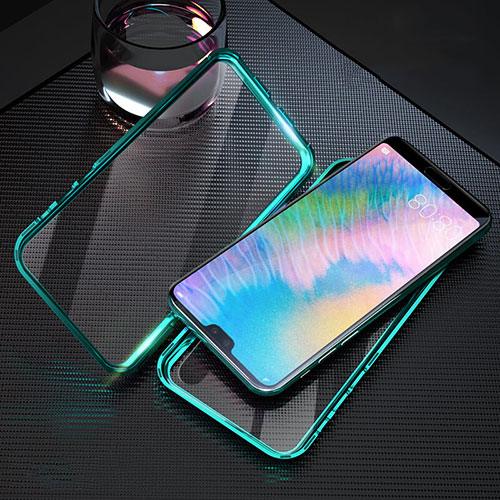 Luxury Aluminum Metal Frame Mirror Cover Case 360 Degrees T09 for Huawei Nova 5T Green