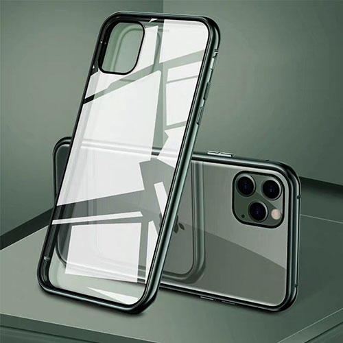 Luxury Aluminum Metal Frame Mirror Cover Case 360 Degrees T10 for Apple iPhone 11 Pro Max Green