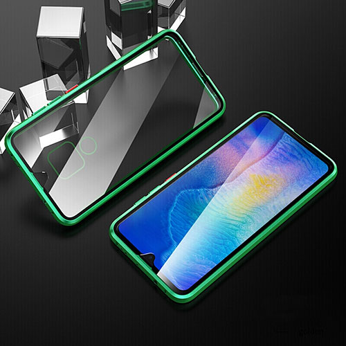 Luxury Aluminum Metal Frame Mirror Cover Case 360 Degrees T10 for Huawei Mate 20 Green
