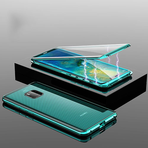 Luxury Aluminum Metal Frame Mirror Cover Case 360 Degrees T14 for Huawei Mate 20 Pro Green
