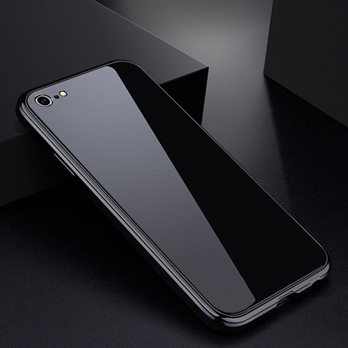Luxury Aluminum Metal Frame Mirror Cover Case for Apple iPhone 6 Black