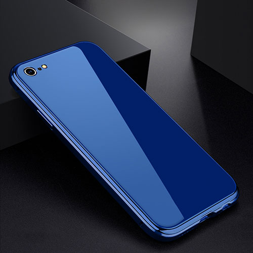 Luxury Aluminum Metal Frame Mirror Cover Case for Apple iPhone 6S Plus Blue