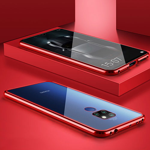 Luxury Aluminum Metal Frame Mirror Cover Case M01 for Huawei Mate 20 Red