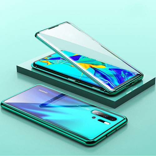 Luxury Aluminum Metal Frame Mirror Cover Case M01 for Huawei P30 Pro New Edition Green