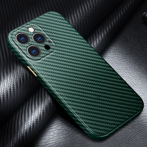 Luxury Carbon Fiber Twill Soft Case C01 for Apple iPhone 14 Pro Max Green
